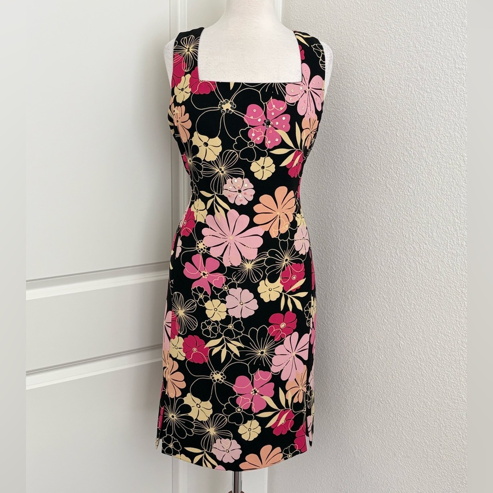 Vgt 90’s Floral Midi Dress Women’s Size 16 Colorful Feminine Coquette Y2K